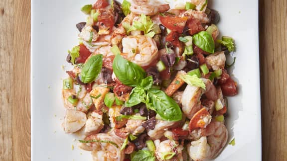 Salade de homard et de crevettes