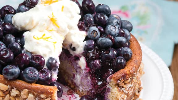 Gâteau au fromage et aux bleuets