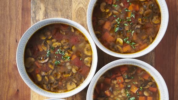 Soupe à l’orge et aux champignons