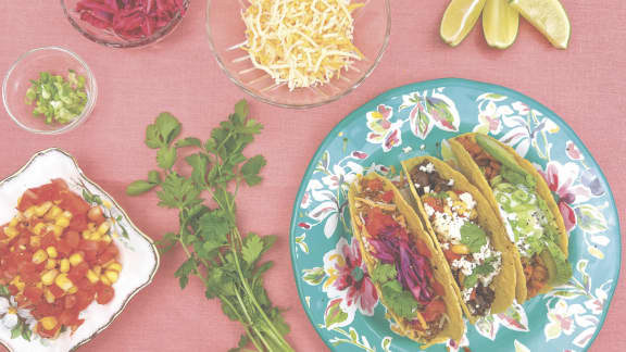 Vendredi : Tacos aux pois chiches et aux patates douces rôties