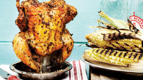 poulet sur canette de bière