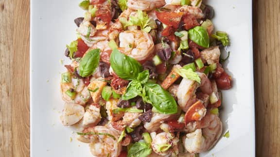 Salade de homard et de crevettes