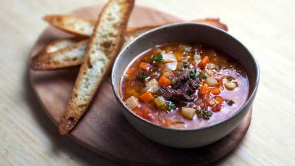 Soupe au boeuf et à l'orge