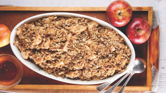 Crumble aux pommes et aux poires à l'érable