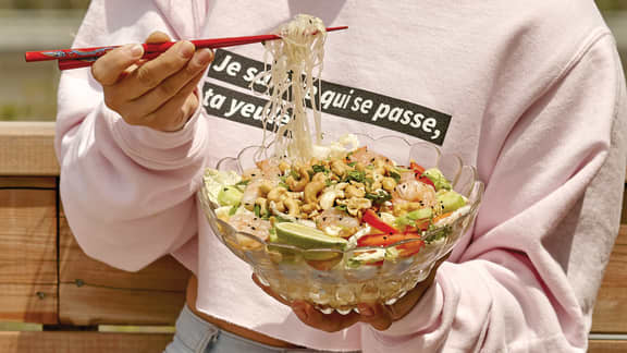 Salade asiatique aux crevettes