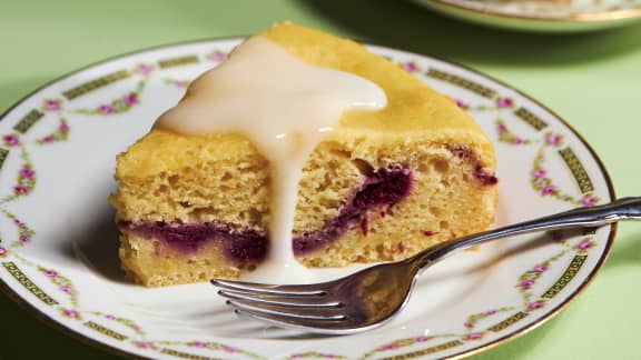 Gâteau au citron et aux framboises