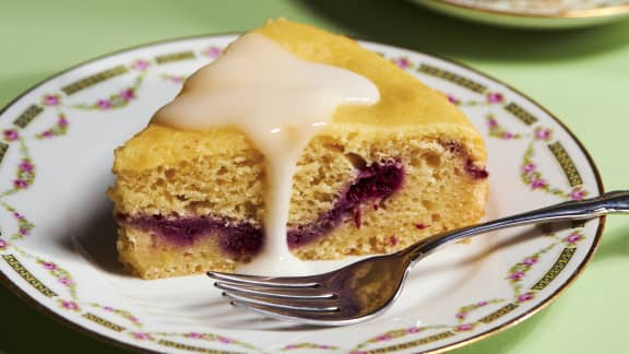 Gâteau au citron et aux framboises