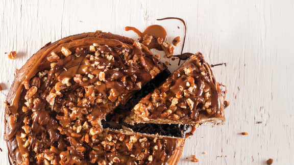 Gâteau au fromage choco-caramel