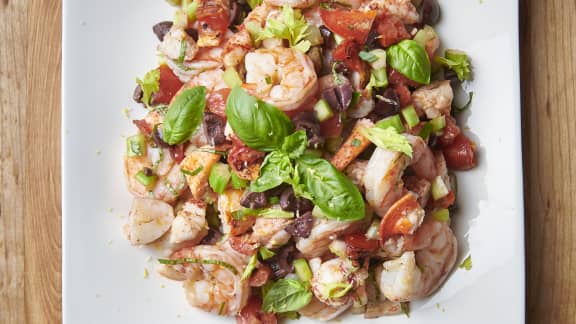 Salade de homard et de crevettes