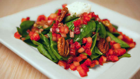 Salade de fraises et d’épinards