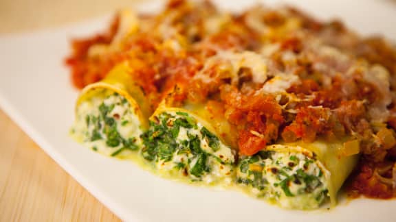 Cannelloni végétarien au fromage cottage