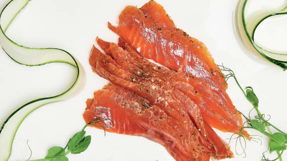 Gravlax de truite au cidre de pomme