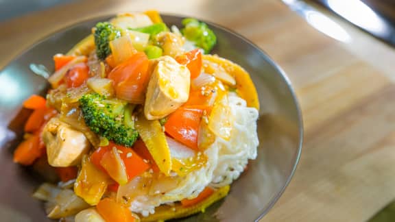 Sauté de général Tao aux légumes