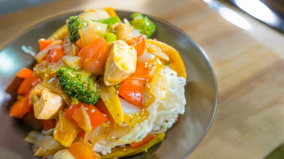 Sauté de général Tao aux légumes