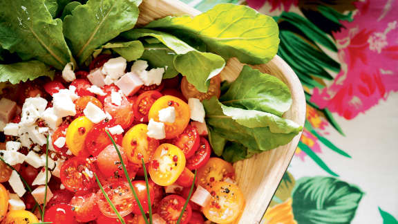 Salade de melon, tomates et ricotta