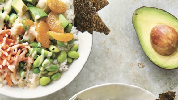 Jeudi : Bol de sushi végétarien à la mandarine
