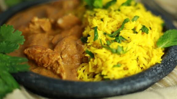 Jeudi : Poulet au beurre et riz basmati