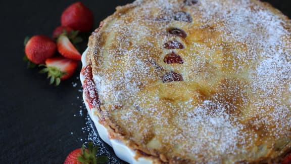 Tarte fraises et rhubarbe