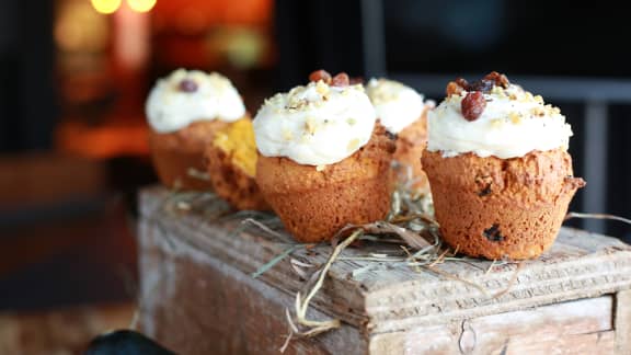 Samedi matin : Muffins à la citrouille et au fromage à la crème