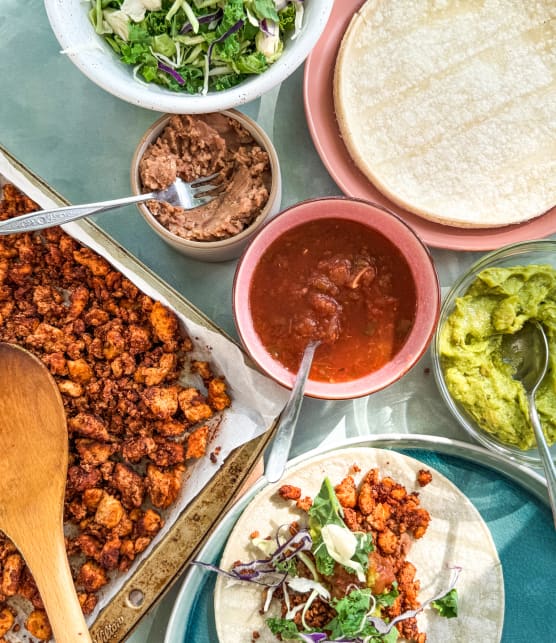 Tacos végétarien au tofu façon boeuf haché