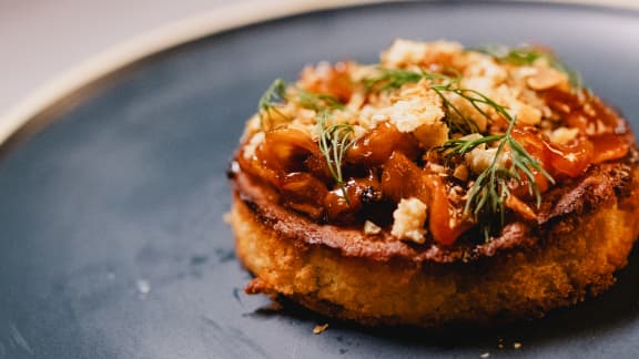 Tartelette à la betterave, caramel aux épices