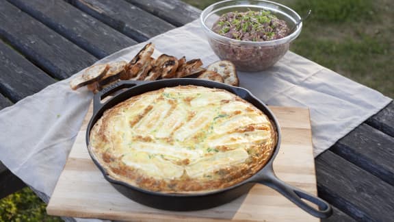 Frittata d'autruche à la pancetta