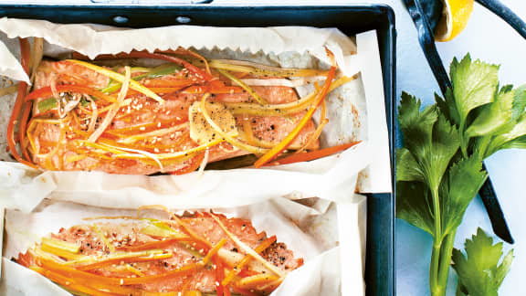 Mercredi : Saumon en papillote