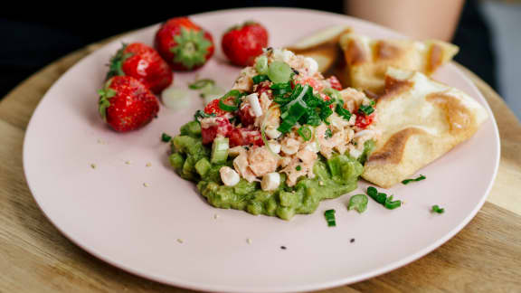 Tartare de saumon fondant à la fraise