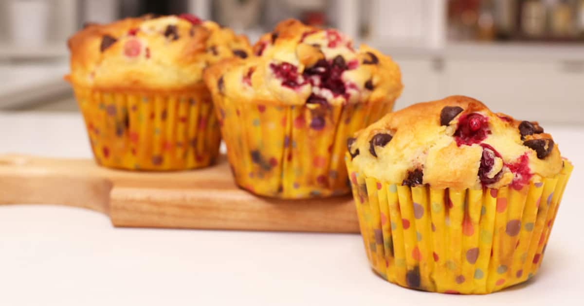 Recette de muffins canneberges et chocolat Zeste