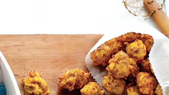 bhajis aux légumes racines