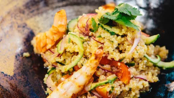 quinoa à la mangue et au crevette