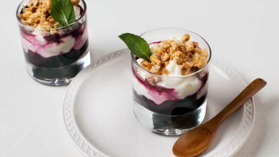 verrine à la mascarpone et aux camerises