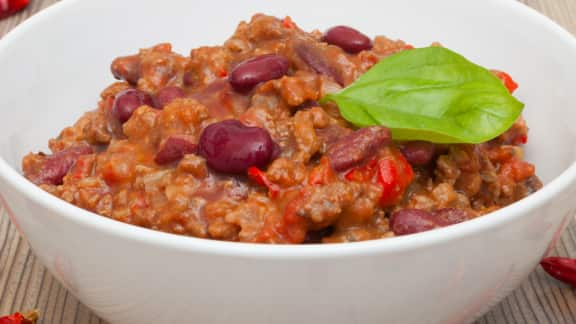 chili con carne et sa sauce aux trois piments