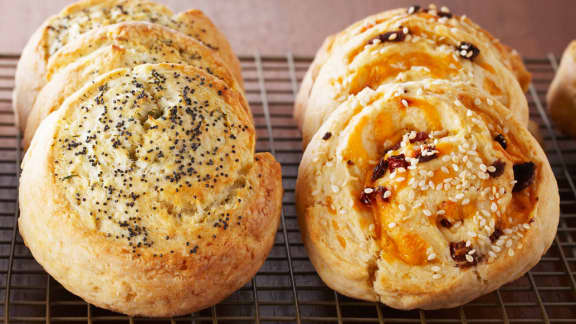scones salés en spirale