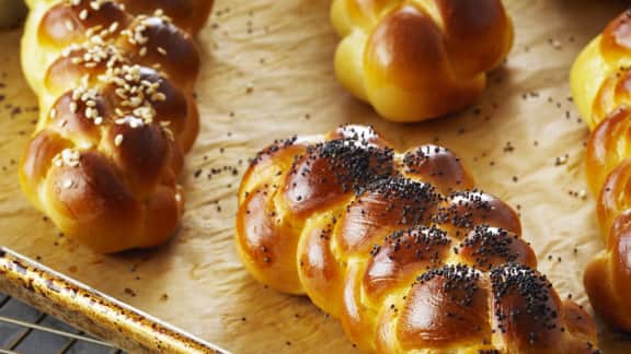 brioches tressées aux oeufs
