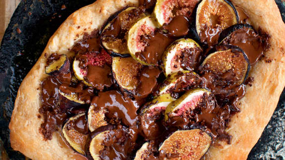 Pizza aux figues et au chocolat