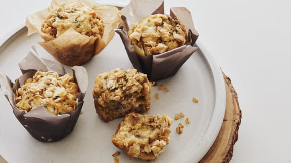 Muffins aux pommes et au fromage à raclette