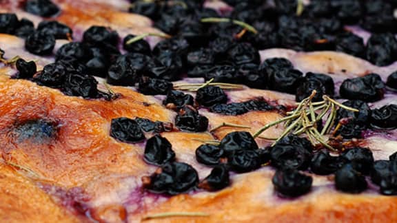 Schiacciata con l'uva (Focaccia aux raisins)