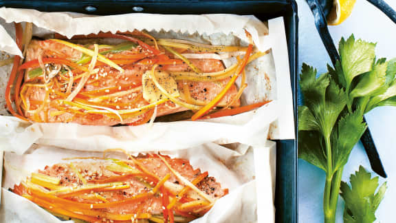 Lundi : Saumon en papillote