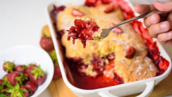 Croustade aux pommes et aux fraises