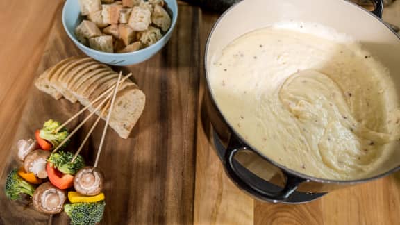 Fondue au cancoillotte et légumes