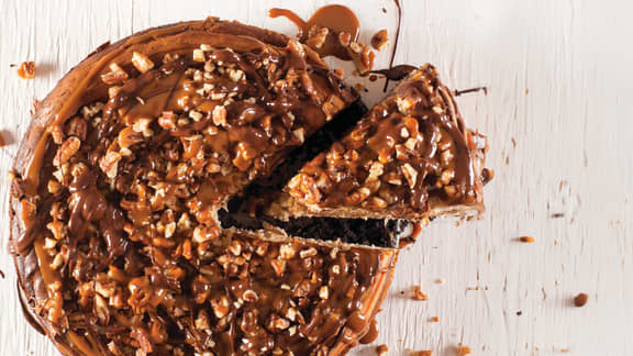 Gâteau au fromage choco-caramel