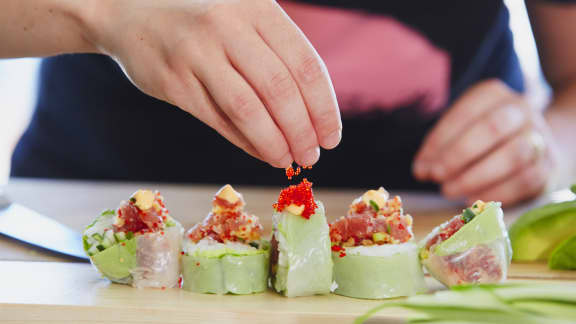 Maki de printemps au tartare de thon rouge