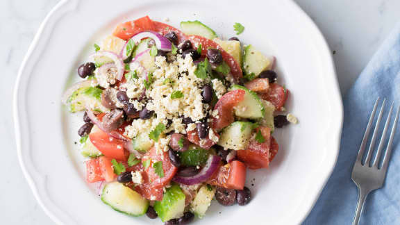 Salade grecque protéinée au tofu