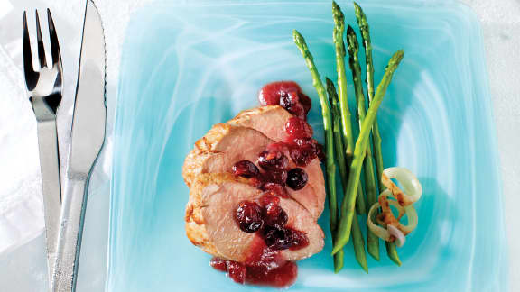 Filets de porc au cidre de glace, aux canneberges et au gingembre frais