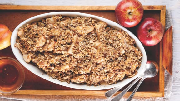 Crumble aux pommes et aux poires à l'érable