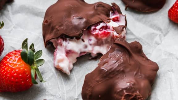 Bouchées glacées fruits&yogourt enrobées de chocolat