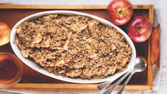 Crumble aux pommes et aux poires à l'érable