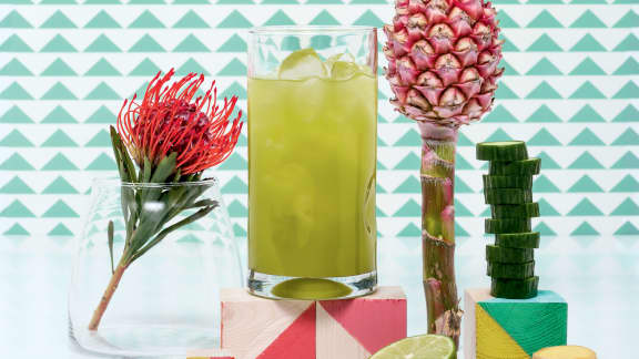 Agua fresca à l'ananas, aux concombres et au gingembre