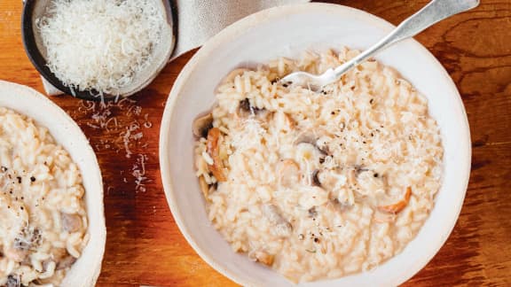Risotto ai funghi (risotto aux champignons)
